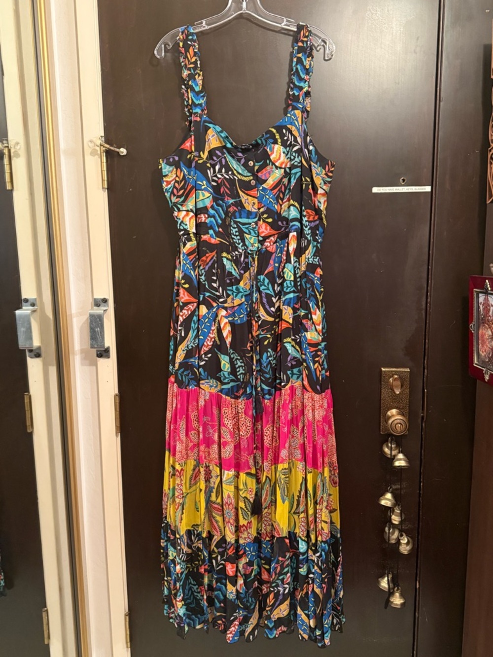 Johnny was Multicolor Leaf-Print Tiered Sundress